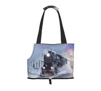 Steam Train Depart Sac de transport pour petits chiens, chats et lapins Motif coucher de soleil