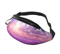Steam Train Lot de 2 sacs banane pour homme et femme, sac de poitrine réglable, sac banane de voyage, sport, marche, Lavande violette romantique, Taille unique