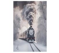 Steam Train Puzzles Adulte 1000 Pieces Cadeau Famille Puzzle Classique 3D EnfFourmisJouet en Bois Cadeau Unique 78×53cm