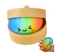 Steamed Bun Squeeze Toy, Creamy Doughbun, 3.5x3.5 inches Fidget with Soft Texture, Elastic Pastry Dough, 9x9x5cm Plaything with Vibrant Style, Stress Reliever for Office and Home