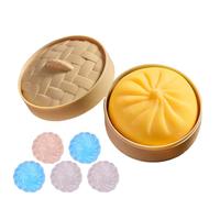 Steamed Buns Stress Ball - Giant Cute Dumpling Squishy Fidget Toys, Calming Funny Sensory Tools Squeeze Toys for Kids & Adults, Stress Relief for Birthday Gift Women Men