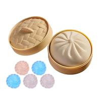 Steamed Buns Stress Ball - Giant Cute Dumpling Squishy Fidget Toys, Calming Funny Sensory Tools Squeeze Toys for Kids & Adults, Stress Relief for Birthday Gift Women Men