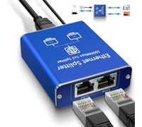 STEAMEMO Répartiteur Ethernet Gigabit 1 vers 2, répartiteur réseau Ethernet, répartiteur LAN avec câble d'alimentation USB, répartiteur RJ45 1000 Mbps haute vitesse pour câble Cat5/5e/6/7/8 [2