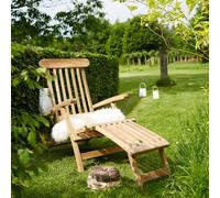Steamer /chaise longue en teck brut qual