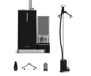 STEAMONE - Steamer Defroisseur Vapeur vertical 2000W 45g/min - Fer Vertical Autonomie 80min (1,2L) - Cable 2m - Élimine 99,99% d'Impuretés - Prêt en 45s - Intuitif, Compact, Performant - EUES200B