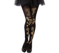 Steampunk Bas Noirs À Engrenages (Taille Unique Femme) Multicolore