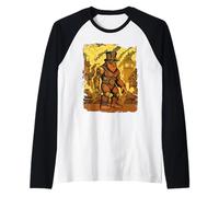 Steampunk Bigfoot - Cryptids Yeti Sasquatch Manche Raglan