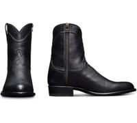 Steampunk Bottines pour Hommes Bout Rond Talon Bas Bottes Rétro Faux Cuir PU Lacets Bottes Courtes Western Cowboy Vintage Knight Boots, Grande Taille 35-48,46, Black, 41 EU