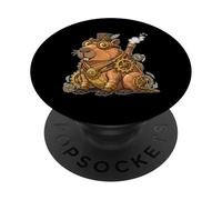 Steampunk Capybara Steam Punk Capybara Vintage PopSockets PopGrip Adhésif