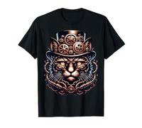 Steampunk Cat Gear Mécanique Visage Vintage T-Shirt