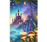 Steampunk Cat Notebook, Enchanted Casstle Adventure: 6x9 Grid Paper, 100 Pages, Fantasy Steampunk Notebook for Notes, Drawing, and School