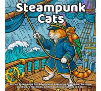 Steampunk Cats Coloring Book: 50 Fun Steampunk Cat Adventures Featuring Inventors, Airships, Clockwork Machines, and Imaginative Scenes to Color