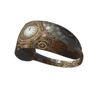 Steampunk Clock Print Elastic Exercise Headband - Fashion Sports Headwear for Summer, Cyclisme, Yoga, etc