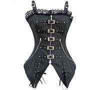 Steampunk Corset Gothic Dress Women Clothes Plastic Boned Bustier Overbust Lingerie Shapewear