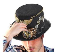 Steampunk Costume de cosplay Steampunk, accessoires Steampunk, chapeau Steampunk résistant avec engrenages d'aile squelette et sangle réglable