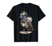 Steampunk Crow Top Hat Lunettes horloges et Engrenages T-Shirt