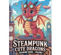 Steampunk Cute Dragons Coloring Book - Volume I