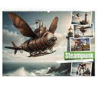 Steampunk - Die Welt der Leuchttürme (Wandkalender 2026 DIN A2 quer), CALVENDO Monatskalender: Leuchttürme in einer Steampunk Umgebung