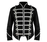 Steampunk Emo Punk Goth Militaire Officier Parade Veste - Noir (L Homme)