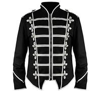 Steampunk Emo Punk Goth Militaire Officier Parade Veste - Noir (M Homme)