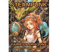 Steampunk Fairies & Dragons Coloring Book for Adults: 90 Single-Sided Illustrations - Unique Collection of Retro-Futuristic Technology and Fantasy Creatures for Relaxation and Creativity