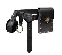 Steampunk Fanny Pack - Sac banane rétro Steampunk pour Halloween, Renaissance Fanny Pack | Sac banane Steampunk en cuir PU avec chaîne de jambe, sac banane de sport pour un usage quotidien, Noir ,