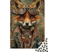 Steampunk Fox Art Print Puzzles 1000 Pieces Cadeau Unique Jeu Éducatif Défi Jouet À De Qualité Supérieure Peinture Art pour Adultes Enfants 52x38cm/1000pcs