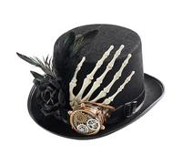 Steampunk Hat | Holiday Adult Caps | Skeleton Hand Steampunk Top Hat