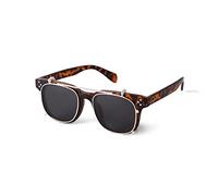 Steampunk Lunettes de soleil à clipser pour homme et femme Verres à rabat amovibles Motif léopard carré Protection UV, c2, Taille unique