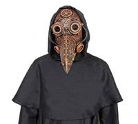 SteamPunk Masque de médecin de la peste en latex pour adulte avec bec d'oiseau à long nez