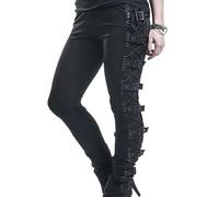 Steampunk Médiéval Pantalon Renaissance Gothique Hip Hop Hippy Pantalon Taille Haute Côté Fente À Lacets Pantalon Poche Mince pour Femmes Fille