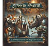 Steampunk menagerie. Coloring book between magic and steam: Coloring book for adults for mindfulness, creativity and inner balance