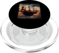 Steampunk Pirate Ship in The Clouds Peinture numérique PopSockets PopGrip pour MagSafe