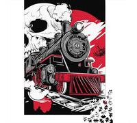 Steampunk Skull Train Art Print Puzzle 1000 Pièces Educa Jouet en Bois Divertissement Créatif Décoration Intérieure Jeu Éducatif Challenge Toy pour Adultes Et Enfants À Partir De 12 Ans 52x38cm/1000p