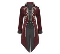 Steampunk Tailcoat homme noir veste gothique homme noir victorien manteau noir classique vintage pirates vampire cosplay uniforme pour carnaval et Halloween gentleman Frack prince