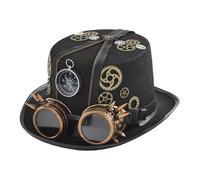 Steampunk Top Hat Goggles - Cosplay Costume Headpiece, Removable Eyewear, Victorian Inspired Accessory, Adjustable Fancy Dress Hat For Men Women | Halloween Party Outfit Cosplay Event Prop Collectible
