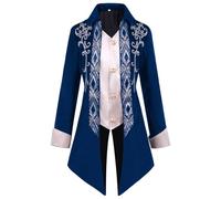 Steampunk Tuxedo Manteau pour homme classique - Gothique Frack pour homme Midi Mode Manteau victorien, Cour de marche rétro médiévale élégant Veste de théâtre Vêtements de performance pirates vampire