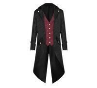 Steampunk Veste Homme Longue Intage Gothique Manteau Homme Paillettes, Vintage victorien Tailcoat avec boutons Gentleman Médiéval Costume pour Halloween et carnaval Cosplay Frack