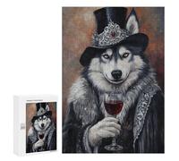 Steampunk Wolf with Wine Puzzle 1000 Pièces Educa Jouet en Bois Cadeau Unique Décoration Intérieure Jeu Éducatif Challenge Toy Adultes Et Enfants À Partir De 14 Ans 300 PCS