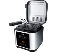 DF 150 Friteuse 1200 W fonction minuteur, réglage de la température en continu, avec écran acier inoxydable, noir