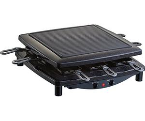 Steba Raclette, fabriquée en Allemagne, plaque de cuisson en fonte émaillée, surface de cuisson : env. 26 x 26 cm, 8 poêlons émaillés, RC 2.1, Noir