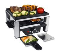 Steba RC 104 noir-acier inoxydable, Raclette, 4 poêlons, anti-adhésif, poignée de transport