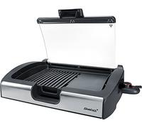 Steba VG200 Grill de Table Surface Lisse et Rainurée Inox 2200 W | Surface de cuisson 29,0 x 40,0 cm, Hot Zone, plaque de cuisson en aluminium moulé sous pression avec motif de grill