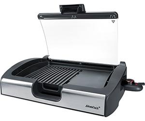 Steba VG200 Grill de Table Surface Lisse et Rainurée Inox 2200 W | Surface de cuisson 29,0 x 40,0 cm, Hot Zone, plaque de cuisson en aluminium moulé sous pression avec motif de grill