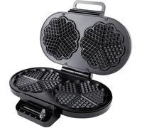 WE 2 Double gaufrier voyant lumineux, rabattable, revêtement anti-adhésif noir