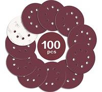STEBRUAM 100PCS Disque de Ponçage 125mm Grain 1000, Disques a Poncer Papier Abrasifs 8 Trous Idéal pour Poncer/Polir pour Ponceuse Excentrique