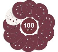 STEBRUAM 100PCS Disque de Ponçage 125mm Grain 1500, Disques a Poncer Papier Abrasifs 8 Trous Idéal pour Poncer/Polir pour Ponceuse Excentrique
