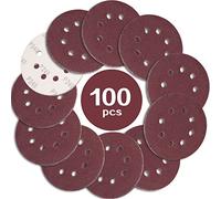 STEBRUAM 100PCS Disque de Ponçage 125mm Grain 240, Disques a Poncer Papier Abrasifs 8 Trous Idéal pour Poncer/Polir pour Ponceuse Excentrique