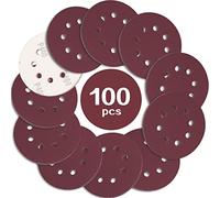 STEBRUAM 100PCS Disque de Ponçage 125mm Grain 400, Disques a Poncer Papier Abrasifs 8 Trous Idéal pour Poncer/Polir pour Ponceuse Excentrique