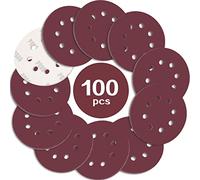 STEBRUAM 100PCS Disque de Ponçage 125mm Grain 800, Disques a Poncer Papier Abrasifs 8 Trous Idéal pour Poncer/Polir pour Ponceuse Excentrique